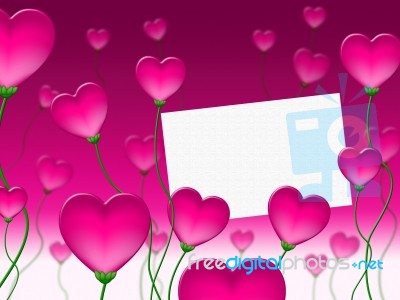 Heart Message Means Valentines Day And Communication Stock Image