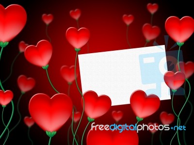 Heart Message Represents Valentine Day And Communication Stock Image