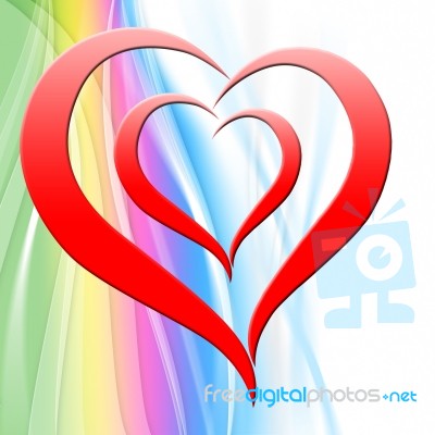 Heart On Background Shows Art Design Or Creative Shape Stock Image