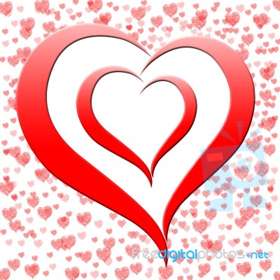 Heart On Background Shows Dating Engagement And Wedding Stock Image