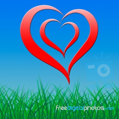 Heart On Background Shows Romance Love And Passion Stock Image