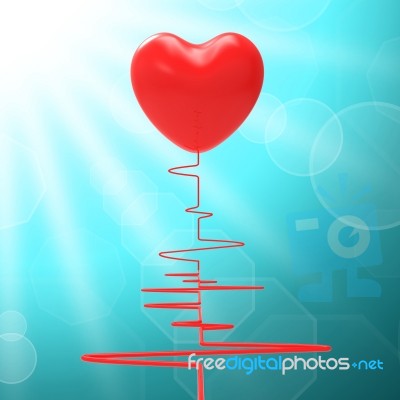 Heart On Electro Means Healthy Relationship Or Passionate Marria… Stock Image