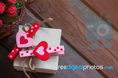 Heart On Gift Box Stock Photo