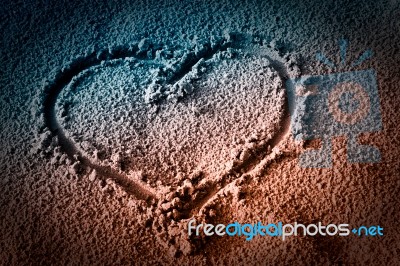 Heart On Sand Stock Photo