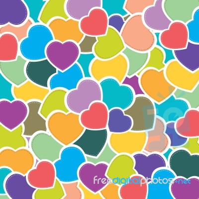 Heart Pattern Background. Colorful Heart Background.  Valentine's Day.  Wedding Day. Heart Of Holiday Stock Image