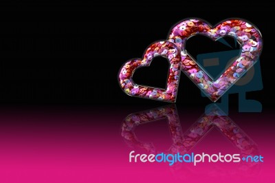 Heart Pink Sequin Stock Image