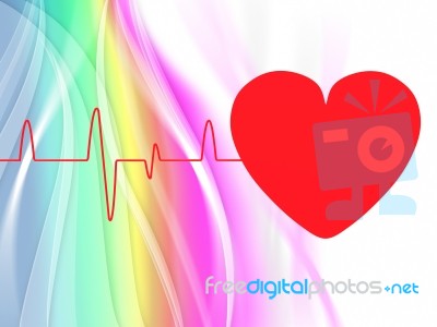 Heart Pulse Means Empty Space And Cardiogram Stock Image