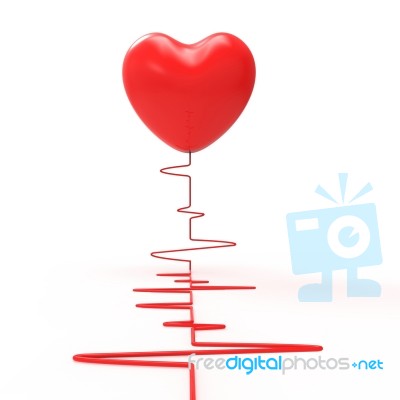 Heart Pulse Represents Valentine Day And Electro Stock Image