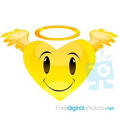 Heart  Shape Flying Smiley Stock Image