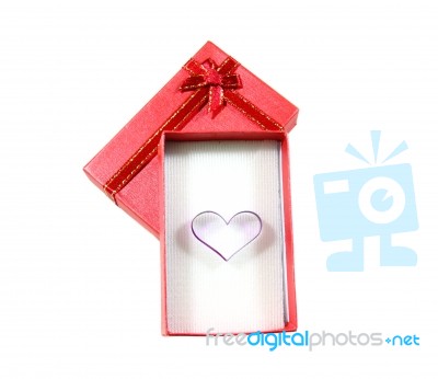 Heart Shape In Red Box Stock Photo