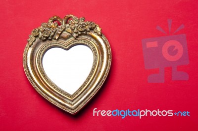 Heart Shape Picture Frame Stock Image