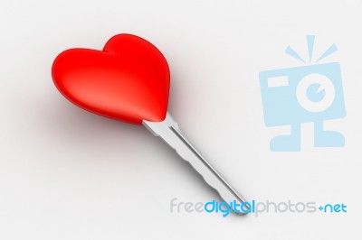 Heart Shaped Key Stock Image