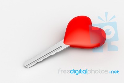 Heart Shaped Key Stock Image