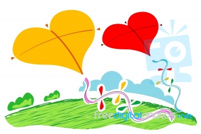 Heart Shaped Kites Stock Image