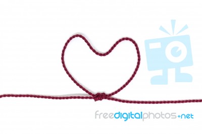 Heart Shaped Knot On A Rope Stock Photo