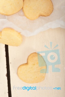 Heart Shaped Shortbread Valentine Cookies Stock Photo