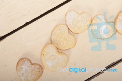 Heart Shaped Shortbread Valentine Cookies Stock Photo