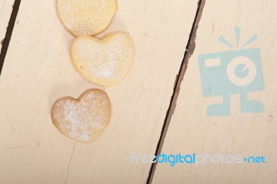 Heart Shaped Shortbread Valentine Cookies Stock Photo