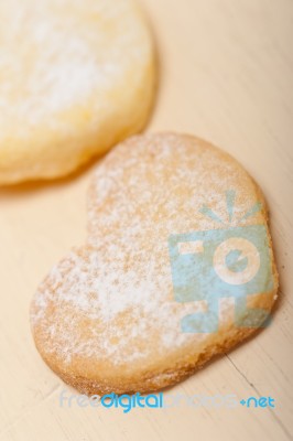 Heart Shaped Shortbread Valentine Cookies Stock Photo