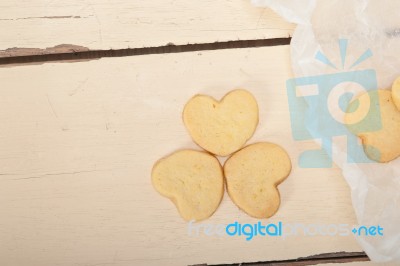 Heart Shaped Shortbread Valentine Cookies Stock Photo