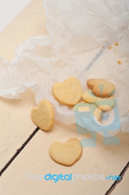 Heart Shaped Shortbread Valentine Cookies Stock Photo