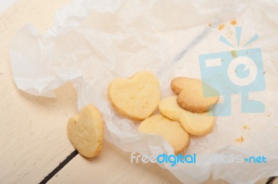 Heart Shaped Shortbread Valentine Cookies Stock Photo