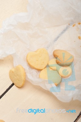 Heart Shaped Shortbread Valentine Cookies Stock Photo