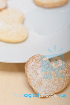 Heart Shaped Shortbread Valentine Cookies Stock Photo