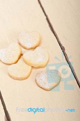 Heart Shaped Shortbread Valentine Cookies Stock Photo