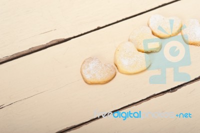 Heart Shaped Shortbread Valentine Cookies Stock Photo