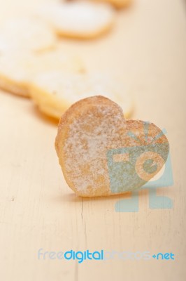 Heart Shaped Shortbread Valentine Cookies Stock Photo