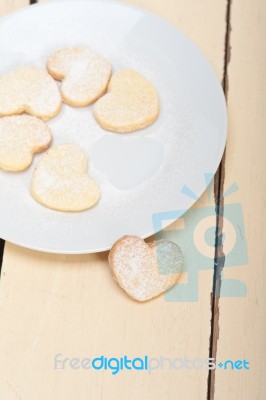 Heart Shaped Shortbread Valentine Cookies Stock Photo