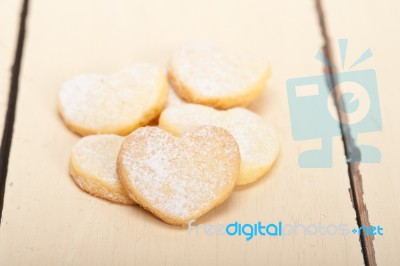 Heart Shaped Shortbread Valentine Cookies Stock Photo