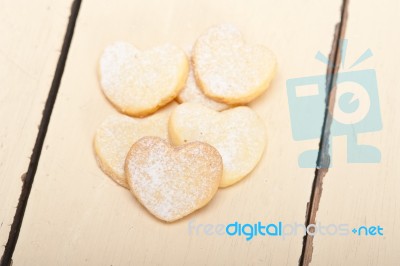 Heart Shaped Shortbread Valentine Cookies Stock Photo