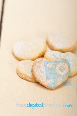 Heart Shaped Shortbread Valentine Cookies Stock Photo