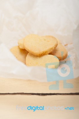 Heart Shaped Shortbread Valentine Cookies Stock Photo