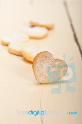 Heart Shaped Shortbread Valentine Cookies Stock Photo