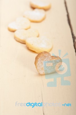 Heart Shaped Shortbread Valentine Cookies Stock Photo