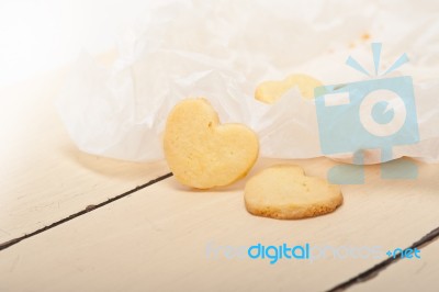 Heart Shaped Shortbread Valentine Cookies Stock Photo