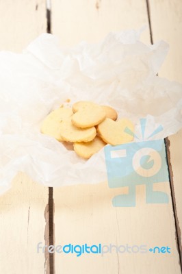 Heart Shaped Shortbread Valentine Cookies Stock Photo