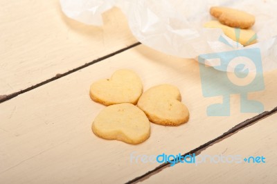 Heart Shaped Shortbread Valentine Cookies Stock Photo