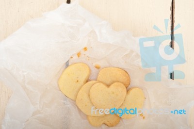 Heart Shaped Shortbread Valentine Cookies Stock Photo