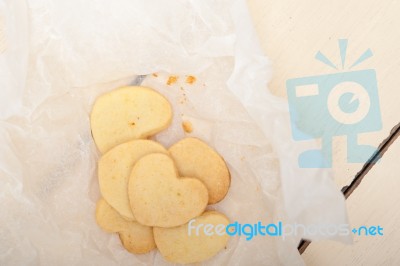 Heart Shaped Shortbread Valentine Cookies Stock Photo