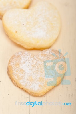 Heart Shaped Shortbread Valentine Cookies Stock Photo