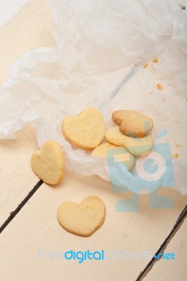 Heart Shaped Shortbread Valentine Cookies Stock Photo