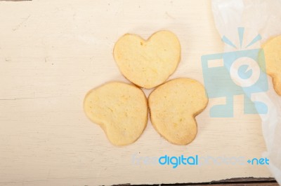 Heart Shaped Shortbread Valentine Cookies Stock Photo