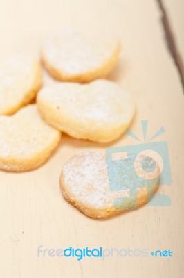 Heart Shaped Shortbread Valentine Cookies Stock Photo