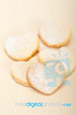 Heart Shaped Shortbread Valentine Cookies Stock Photo