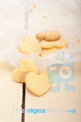 Heart Shaped Shortbread Valentine Cookies Stock Photo