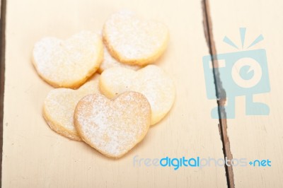 Heart Shaped Shortbread Valentine Cookies Stock Photo